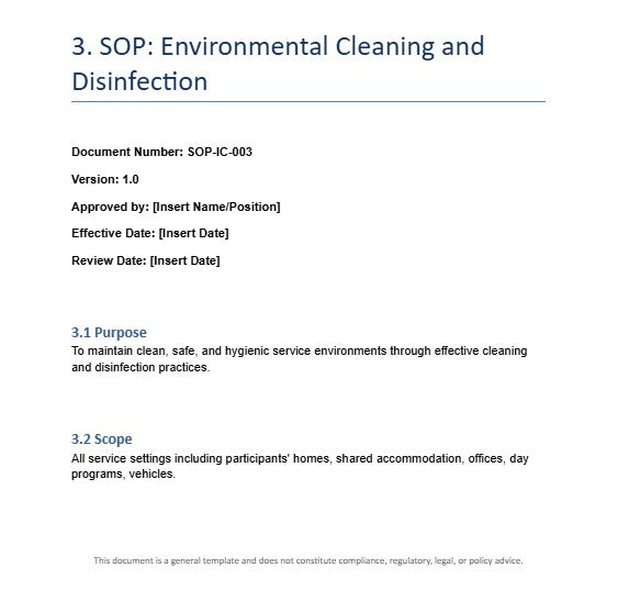 NDIS Core Governance & Compliance Pack Templates